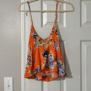 Orange crop tank top.